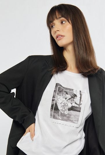 T-shirt z nadrukiem baletnicy z kolekcji 