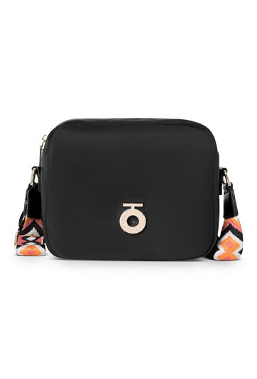 Tkaninowa listonoszka Nobo z kolorową taśmą