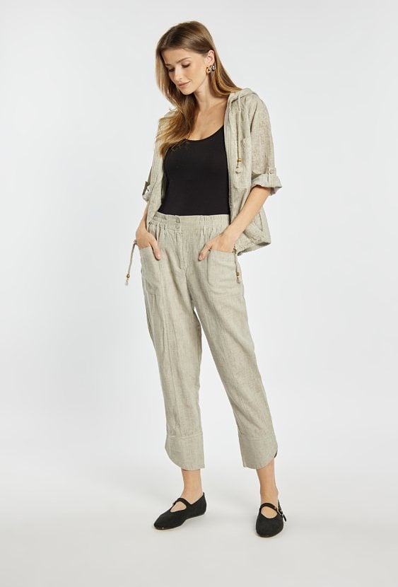 Lniane spodnie 7/8