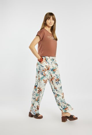 Spodnie z roślinnym wzorem