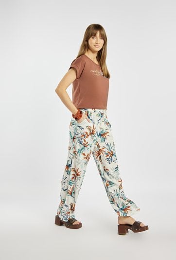 Spodnie z roślinnym wzorem