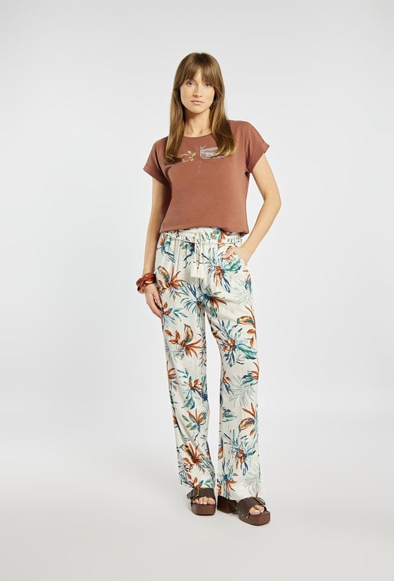 Spodnie z roślinnym wzorem