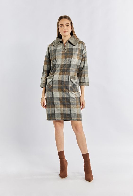 Sukienka damska z wyższym dekoltem