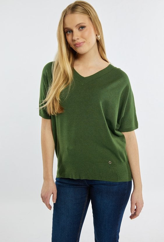 Sweter z dekoltem w serek