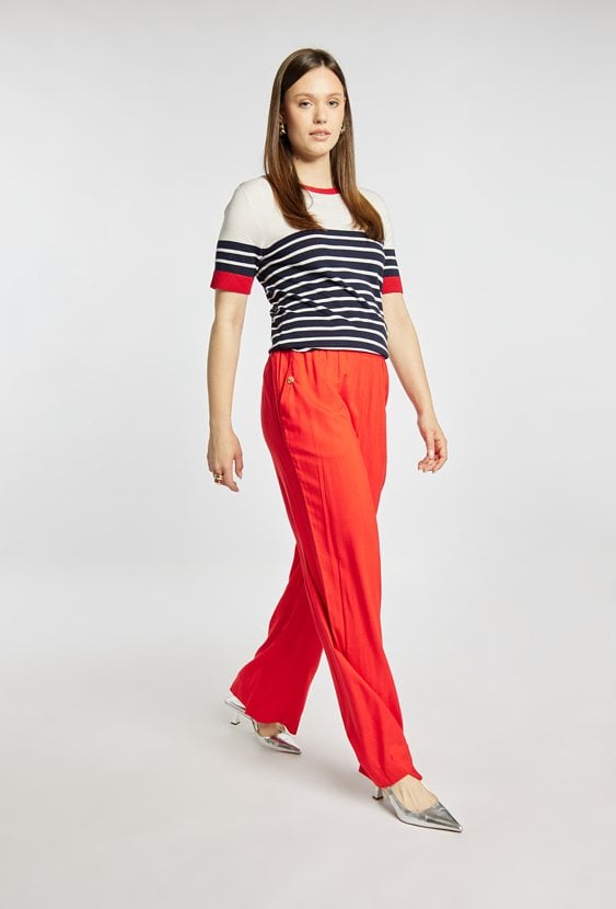 Luźne spodnie z wiskozy