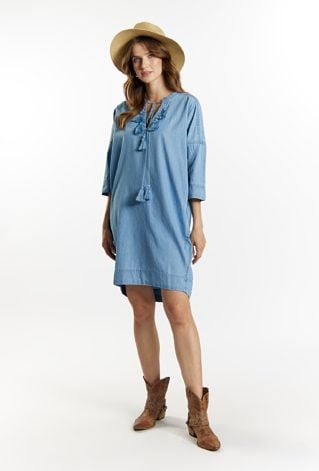 Jeansowa sukienka z kieszeniami
