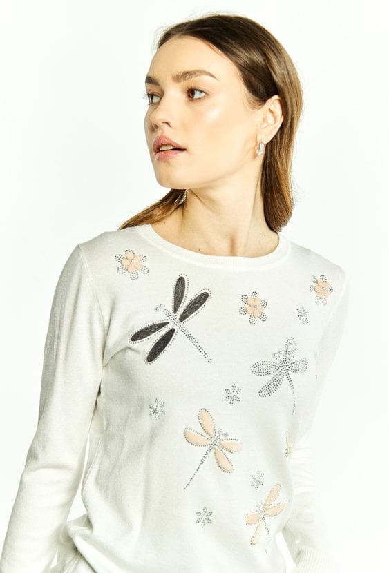 Sweter damski z aplikacjami