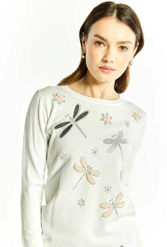 Sweter damski z aplikacjami