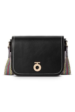 Prostokątna listonoszka Nobo z ozdobną taśmą