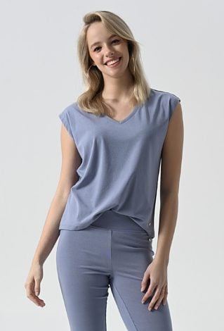 Bluzka z modalem w kolorze niebieskim