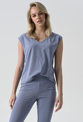 Bluzka z modalem w kolorze niebieskim