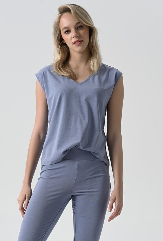 Bluzka z modalem w kolorze niebieskim