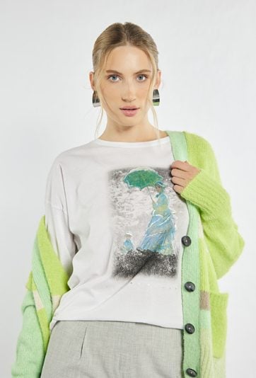 T-shirt z artystycznym nadrukiem z kolekcji 