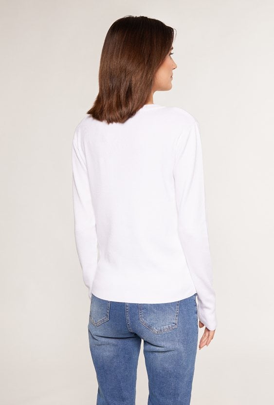 Gładki sweter z długim rękawem