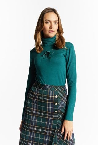 Sweter damski z ozdobnym haftem