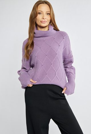 Damski sweter z koralikami