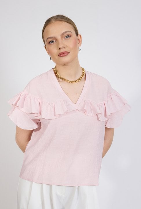 Bluzka damska z falbankami