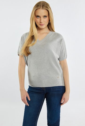 Sweter z dekoltem w serek