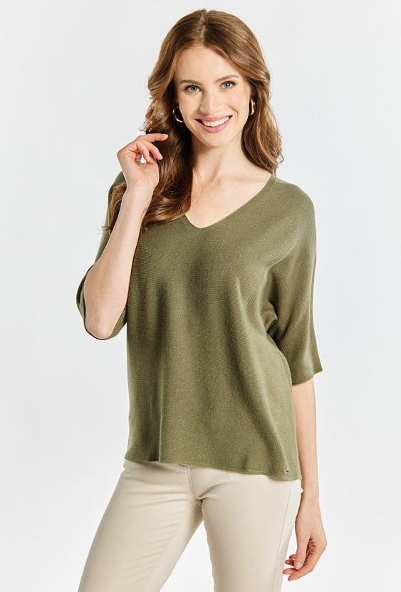 Sweter damski z domieszką wełny