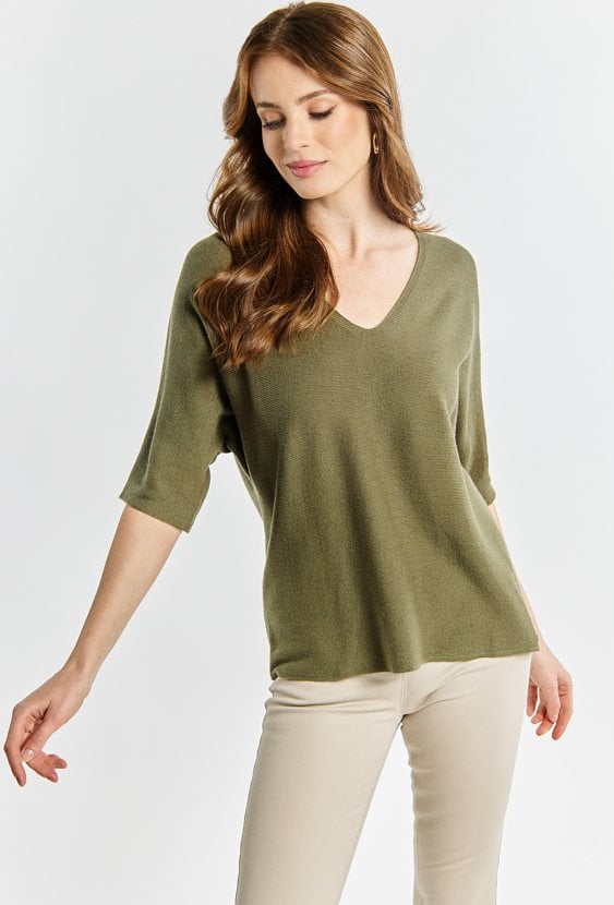 Sweter damski z domieszką wełny