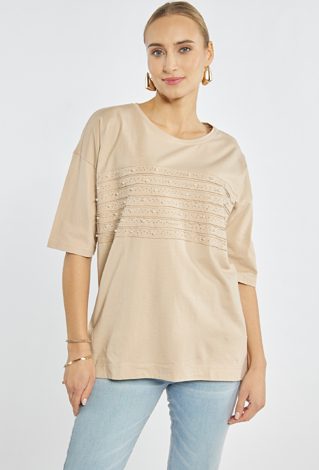 T-shirt z koralikami