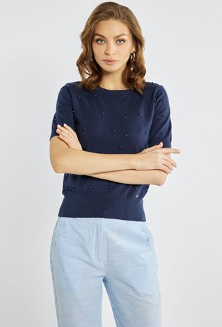 Sweter z koralikami
