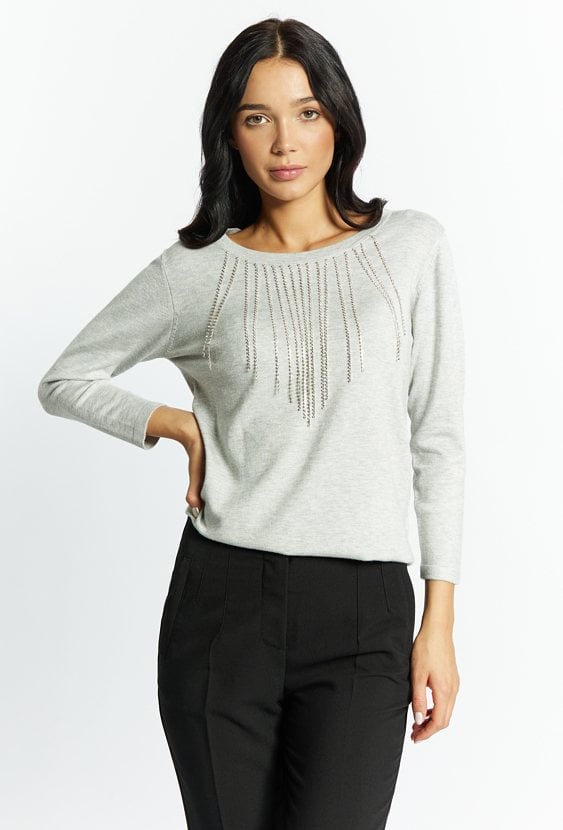 Sweter damski ze aplikacjami