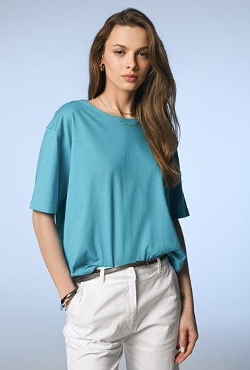 T-shirt z wiązaniem na plecach