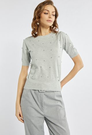 Sweter z koralikami