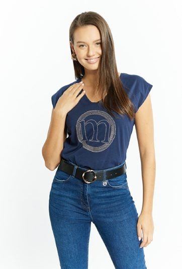 T-shirt damski z logo marki