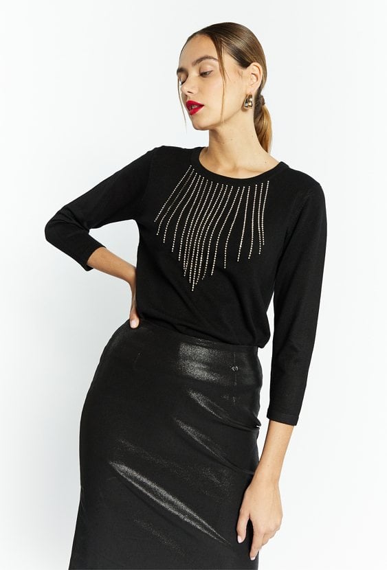 Sweter damski ze aplikacjami