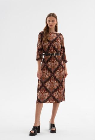 Wzorzysta sukienka damska z wiskozy