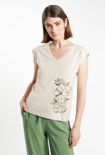 T-shirt z cekinowym wzorem