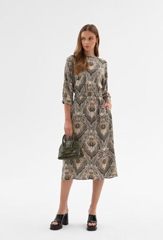Wzorzysta sukienka damska z wiskozy