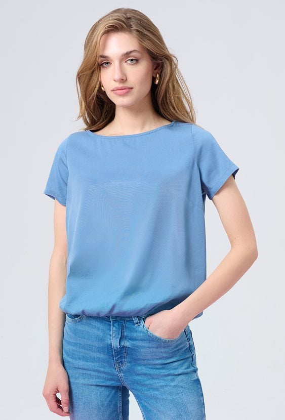 Bluzka z lyocellu z krótkim rękawem