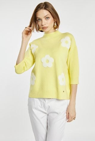 Sweter damski z kwiatowym wzorem