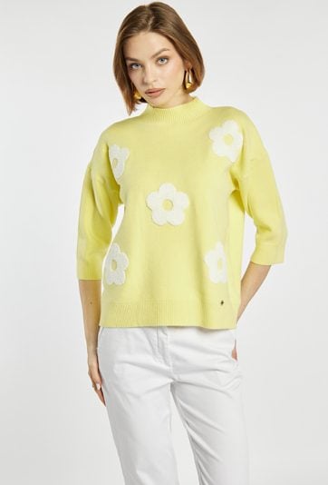 Sweter damski z kwiatowym wzorem