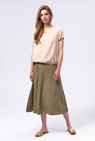 Bluzka z lyocellu z krótkim rękawem