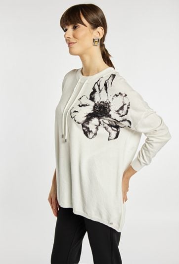 Wzorzysty sweter z wiskozą