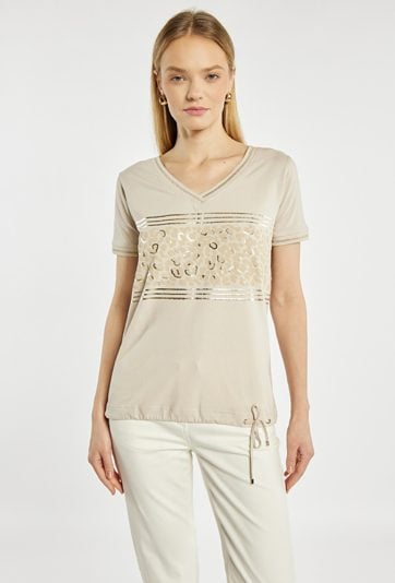 T-shirt damski z bawełną