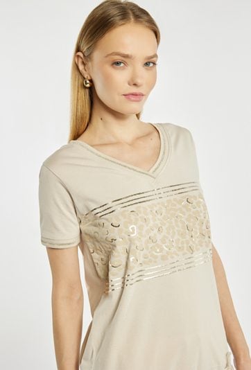 T-shirt damski z bawełną