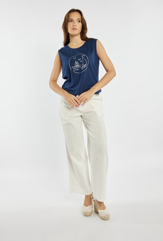T-shirt z nadrukiem morskim