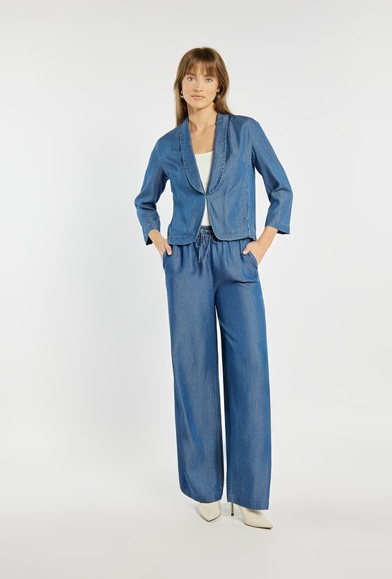 Luźne spodnie z lyocellu