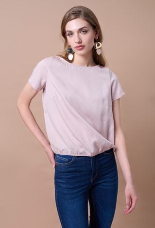 Bluzka z lyocellu z krótkim rękawem