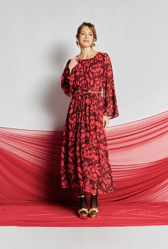 Sukienka damska z kwiatowym wzorem