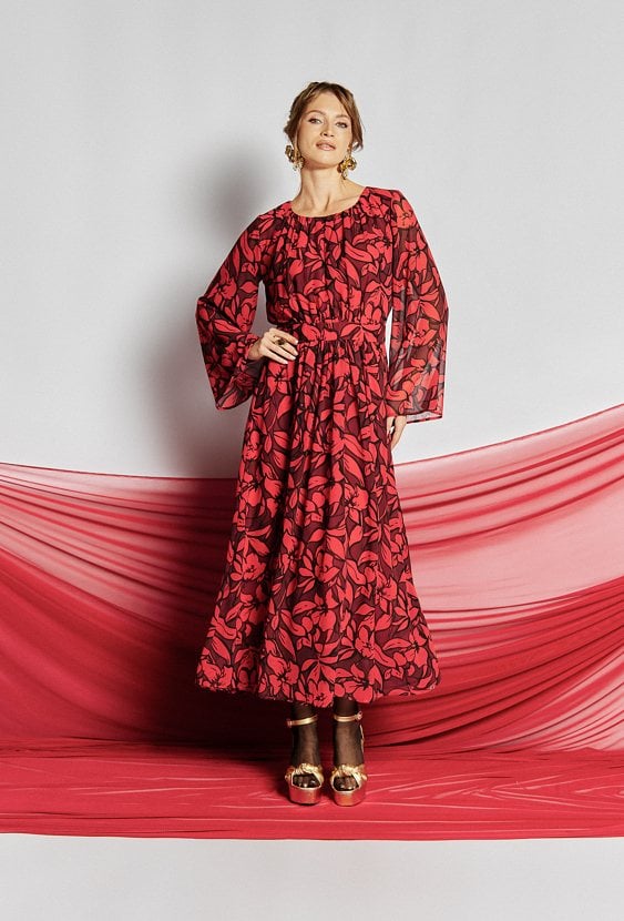 Sukienka damska z kwiatowym wzorem