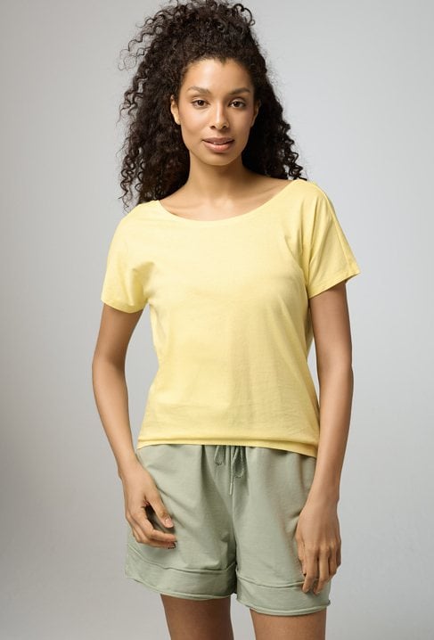 T-shirt z dekoltem w v-nek