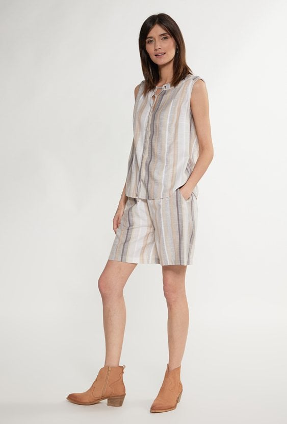 Bluzka damska z ozdobnym wiązaniem przy dekolcie