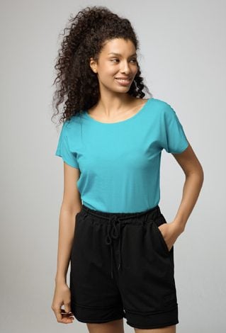 T-shirt z dekoltem w v-nek