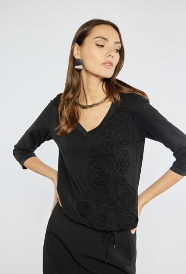 T-shirt damski z kwiatami 3D